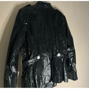 Pamela McCoy Leather Jacket Size Medium Embossed Snake Skin